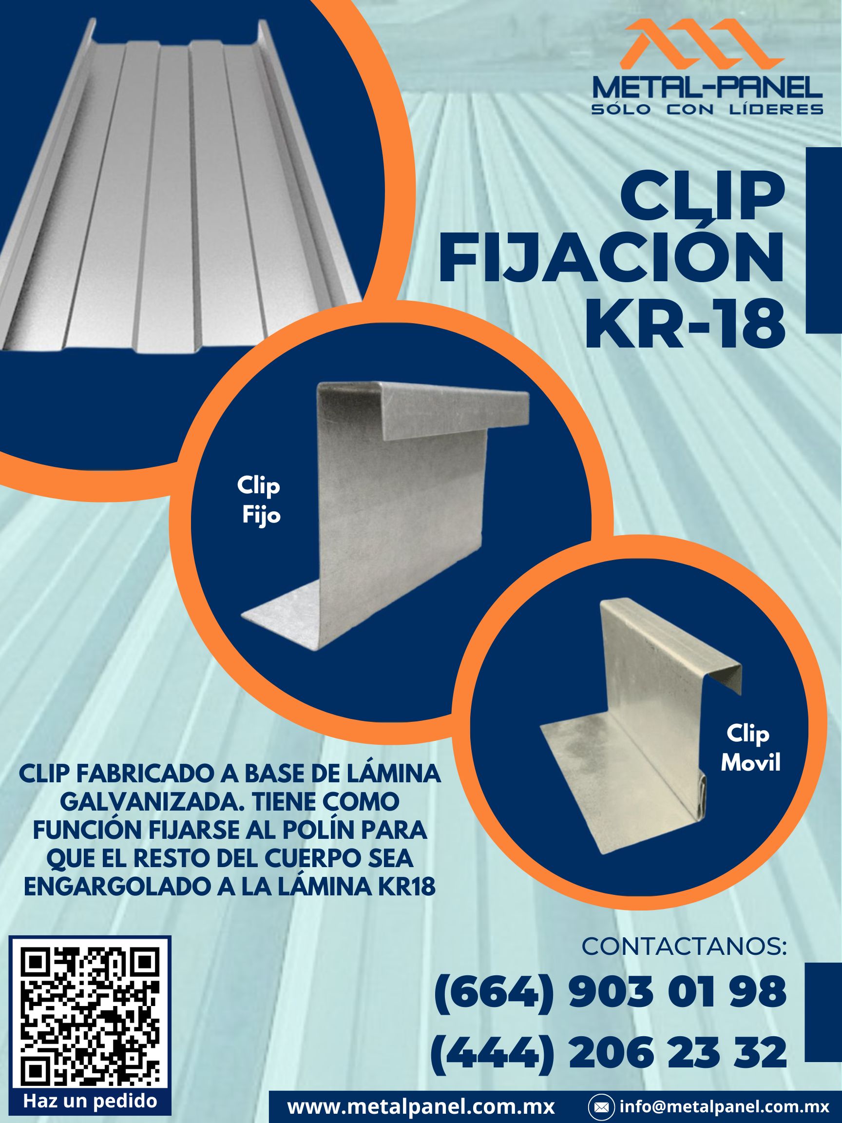 Clip Fijación para KR 18 para Rosarito metalpanel mx